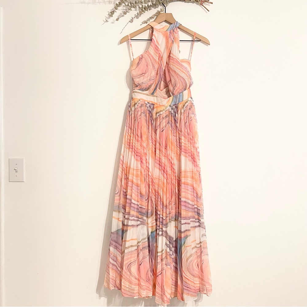 Rococo Sand Eira Marble Print Pleated Maxi Dress S NWT - Picture 7 of 16